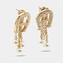 Pre Owned Aigner Gold Tone Capri Necklace and Earring Set