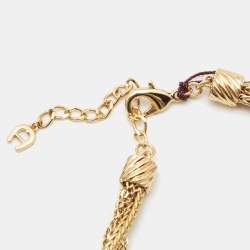 Pre Owned Aigner Gold Tone Capri Necklace and Earring Set