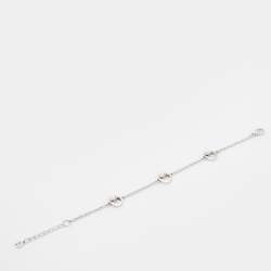 Pre Owned Aigner Faux Pearl Silver Tone Bracelet