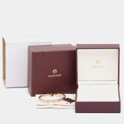 Aigner Rose Gold Plated Crystal Bangle Bracelet