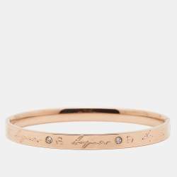 Aigner Rose Gold Plated Crystal Bangle Bracelet