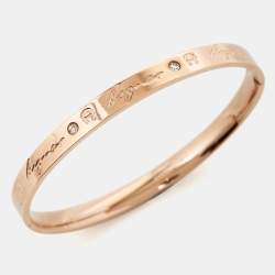Aigner Rose Gold Plated Crystal Bangle Bracelet