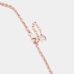 Pre Owned Aigner Rose Gold Tone A Logo Pendant Necklace