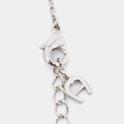 Pre Owned Aigner Silver Tone Crystal A Logo Bracelet