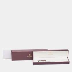 Pre Owned Aigner Silver Tone Crystal A Logo Bracelet