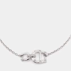 Pre Owned Aigner Silver Tone Crystal A Logo Bracelet