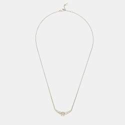 Pre Owned Aigner Crystal Sterling Silver Necklace Set