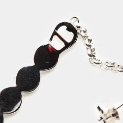 Pre Owned Aigner Crystal Sterling Silver Necklace Set