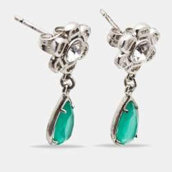 Aigner Crystal Silver Tone Necklace and Earrings