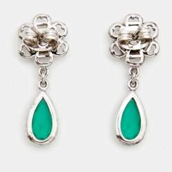 Aigner Crystal Silver Tone Necklace and Earrings