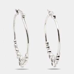 Pre Owned Aigner Crystals Silver Tone Earrings