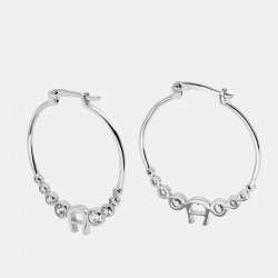 Pre Owned Aigner Crystals Silver Tone Earrings