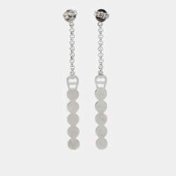 Pre Owned Aigner Crystals Silver Tone Earrings