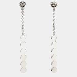 Pre Owned Aigner Crystals Silver Tone Earrings
