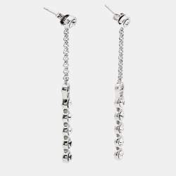 Pre Owned Aigner Crystals Silver Tone Earrings