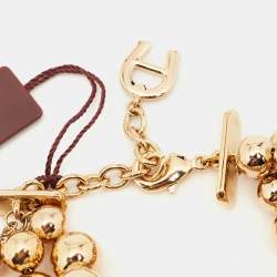 Pre Owned Aigner Crystal Gold Tone Bracelet