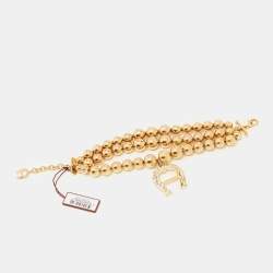 Pre Owned Aigner Crystal Gold Tone Bracelet