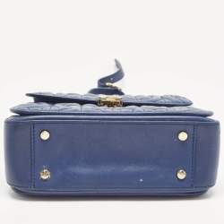 Aigner Blue Signature Leather Genoveva Top Handle Bag