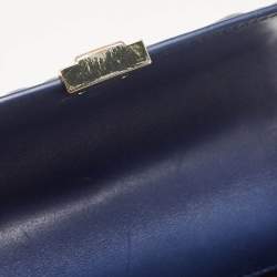 Aigner Blue Signature Leather Genoveva Top Handle Bag