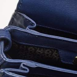 Aigner Blue Signature Leather Genoveva Top Handle Bag