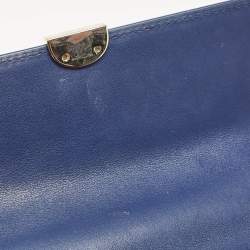 Aigner Blue Signature Leather Genoveva Top Handle Bag