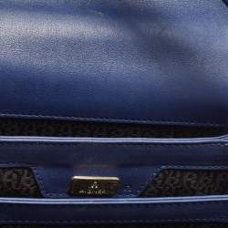Aigner Blue Signature Leather Genoveva Top Handle Bag