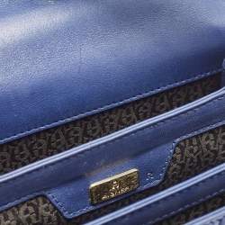 Aigner Blue Signature Leather Genoveva Top Handle Bag