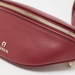 Aigner Burgundy Leather Small Serena Belt Bag