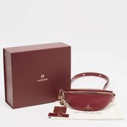 Aigner Burgundy Leather Small Serena Belt Bag