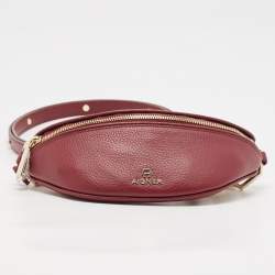 Aigner Burgundy Leather Small Serena Belt Bag