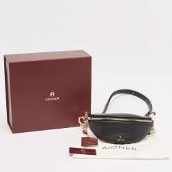 Aigner Black Leather Small Serena Belt Bag