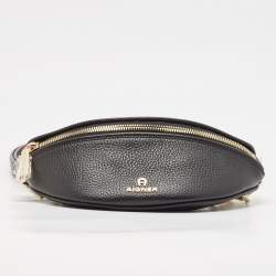 Aigner Black Leather Small Serena Belt Bag