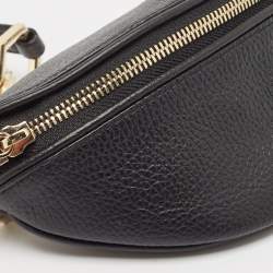 Aigner Black Leather Small Serena Belt Bag