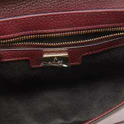 Pre Owned Aigner Burgundy Leather Medium Delia Top Handle Bag