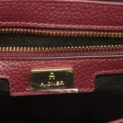 Pre Owned Aigner Burgundy Leather Medium Delia Top Handle Bag