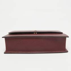 Pre Owned Aigner Burgundy Leather Medium Delia Top Handle Bag