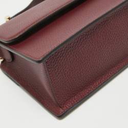 Pre Owned Aigner Burgundy Leather Medium Delia Top Handle Bag