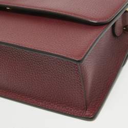 Pre Owned Aigner Burgundy Leather Medium Delia Top Handle Bag