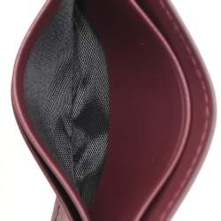 Pre Owned Aigner Burgundy Leather Card Holder
