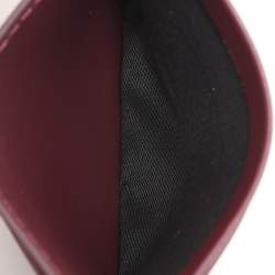 Pre Owned Aigner Burgundy Leather Card Holder