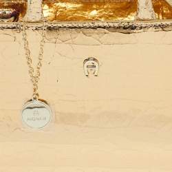 Aigner Gold Crackled Patent Leather Mini Cybill Tote
