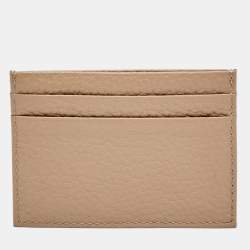 Pre Owned Aigner Beige Leather Card Holder