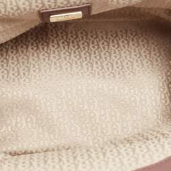Pre Owned Aigner Purple Leather Medium Logo Pochette