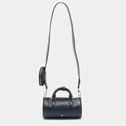 Pre Owned Aigner Isa Small Cosmic Blue Leather Crossbody Bag