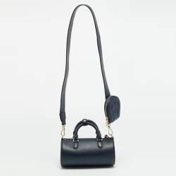 Pre Owned Aigner Isa Small Cosmic Blue Leather Crossbody Bag