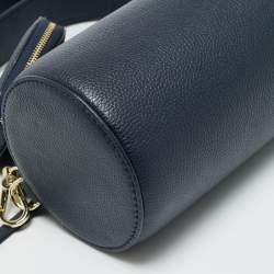 Pre Owned Aigner Isa Small Cosmic Blue Leather Crossbody Bag