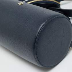 Pre Owned Aigner Isa Small Cosmic Blue Leather Crossbody Bag