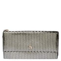 Pre Owned Aigner Metallic Gold Leather Zip Around Wallet