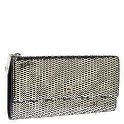Pre Owned Aigner Metallic Gold Leather Zip Around Wallet