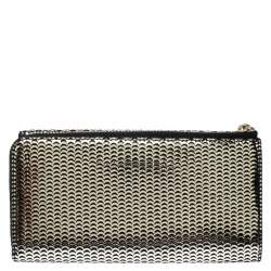 Pre Owned Aigner Metallic Gold Leather Zip Around Wallet